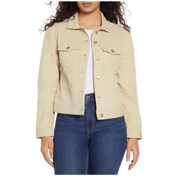 Gap Women's Puff Sleeve Corduroy Jacket Size L Beige - Picture 1 of 11